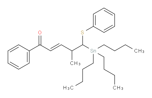 (E)-4-methyl-1-phenyl-5-(phenylthio)-5-(tributylstannyl)pent-2-en-1-one