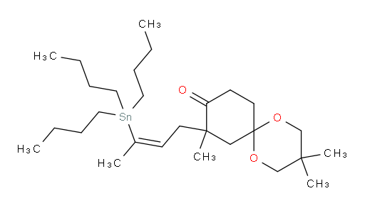 (Z)-3,3,8-trimethyl-8-(3-(tributylstannyl)but-2-en-1-yl)-1,5-dioxaspiro[5.5]undecan-9-one