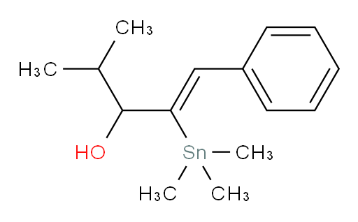(Z)-4-methyl-1-phenyl-2-(trimethylstannyl)pent-1-en-3-ol