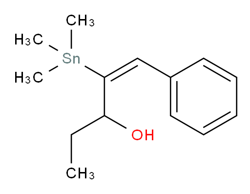 (E)-1-phenyl-2-(trimethylstannyl)pent-1-en-3-ol