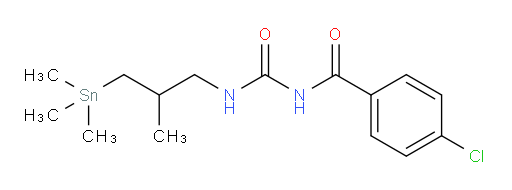 4-chloro-N-((2-methyl-3-(trimethylstannyl)propyl)carbamoyl)benzamide