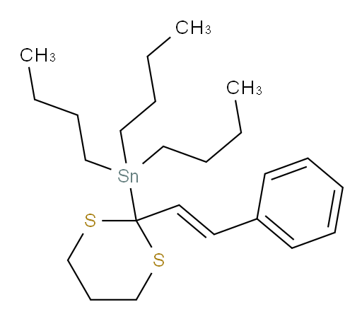 (E)-tributyl(2-styryl-1,3-dithian-2-yl)stannane