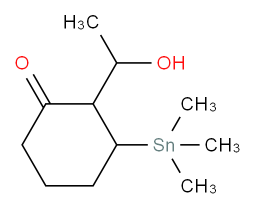 2-(1-hydroxyethyl)-3-(trimethylstannyl)cyclohexanone