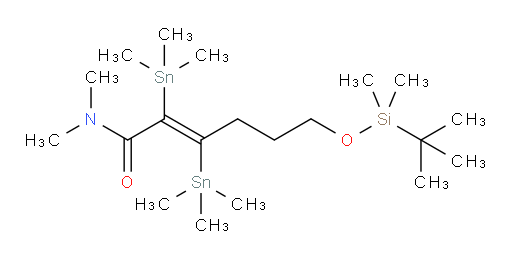 (E)-6-((tert-butyldimethylsilyl)oxy)-N,N-dimethyl-2,3-bis(trimethylstannyl)hex-2-enamide