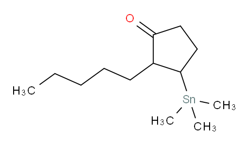 2-pentyl-3-(trimethylstannyl)cyclopentanone