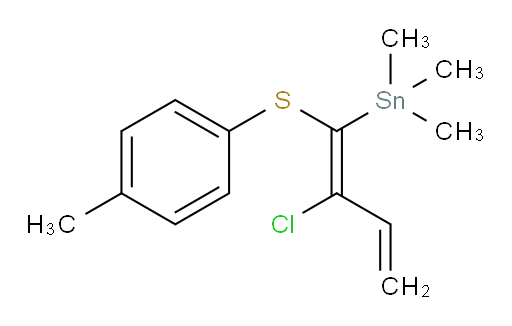 (E)-(2-氯-1-(对甲苯基硫基)丁-1,3-二烯-1-基)三甲基锡烷