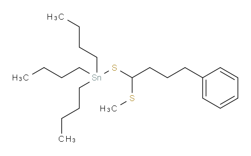 tributyl((1-(methylthio)-4-phenylbutyl)thio)stannane
