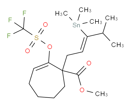 (Z)-methyl 1-(4-methyl-3-(trimethylstannyl)pent-2-en-1-yl)-2-(((trifluoromethyl)sulfonyl)oxy)cyclohept-2-enecarboxylate