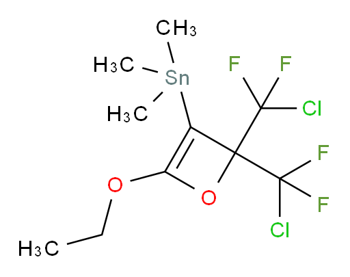 (2,2-bis(chlorodifluoromethyl)-4-ethoxy-2H-oxet-3-yl)trimethylstannane