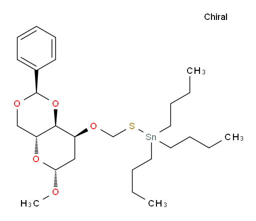 tributyl(((((2R,4aR,6R,8S,8aS)-6-methoxy-2-phenylhexahydropyrano[3,2-d][1,3]dioxin-8-yl)oxy)methyl)thio)stannane