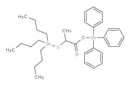 triphenylstannyl 2-((tributylstannyl)thio)propanoate