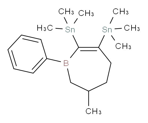 (6-methyl-1-phenyl-4,5,6,7-tetrahydro-1H-borepine-2,3-diyl)bis(trimethylstannane)