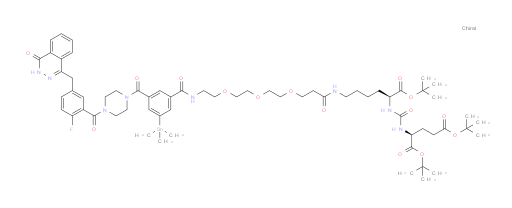 (20S,24S)-tri-tert-butyl 1-(3-(4-(2-fluoro-5-((4-oxo-3,4-dihydrophthalazin-1-yl)methyl)benzoyl)piperazine-1-carbonyl)-5-(trimethylstannyl)phenyl)-1,14,22-trioxo-5,8,11-trioxa-2,15,21,23-tetraazahexacosane-20,24,26-tricarboxylate