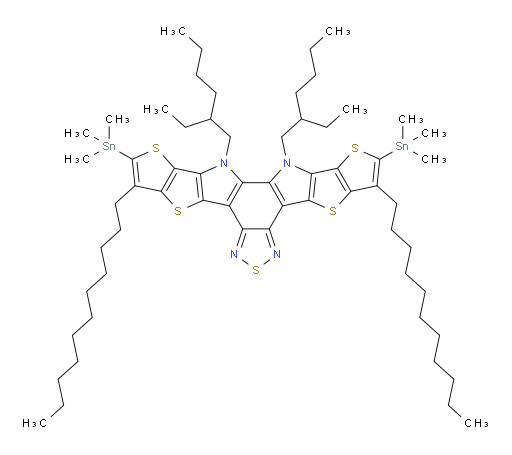 12,13-bis(2-ethylhexyl)-2,10-bis(trimethylstannyl)-3,9-diundecyl-12,13-dihydro-[1,2,5]thiadiazolo[3,4-e]thieno[2'',3'':4',5']thieno[2',3':4,5]pyrrolo[3,2-g]thieno[2',3':4,5]thieno[3,2-b]indole