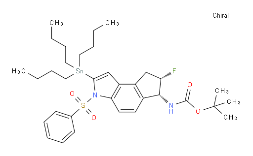 tert-butyl ((6R,7S)-7-fluoro-3-(phenylsulfonyl)-2-(tributylstannyl)-3,6,7,8-tetrahydrocyclopenta[e]indol-6-yl)carbamate