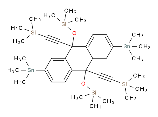 ((9,10-bis((trimethylsilyl)ethynyl)-2,6-bis(trimethylstannyl)-9,10-dihydroanthracene-9,10-diyl)bis(oxy))bis(trimethylsilane)