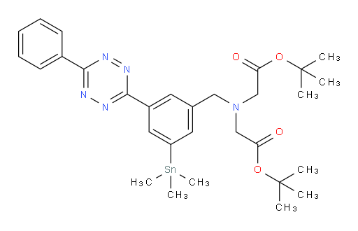 di-tert-butyl 2,2'-((3-(6-phenyl-1,2,4,5-tetrazin-3-yl)-5-(trimethylstannyl)benzyl)azanediyl)diacetate