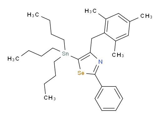 2-phenyl-5-(tributylstannyl)-4-(2,4,6-trimethylbenzyl)-1,3-selenazole