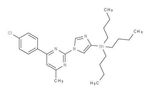 4-(4-chlorophenyl)-6-methyl-2-(4-(tributylstannyl)-1H-imidazol-1-yl)pyrimidine