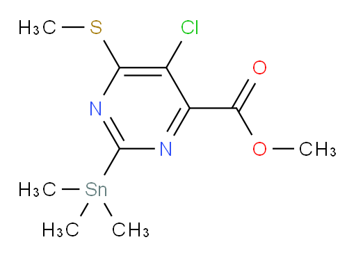 methyl 5-chloro-6-(methylthio)-2-(trimethylstannyl)pyrimidine-4-carboxylate