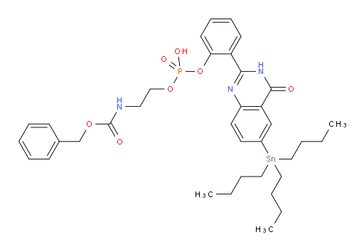 benzyl (2-((hydroxy(2-(4-oxo-6-(tributylstannyl)-3,4-dihydroquinazolin-2-yl)phenoxy)phosphoryl)oxy)ethyl)carbamate