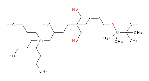 2-((Z)-4-((tert-butyldimethylsilyl)oxy)but-2-en-1-yl)-2-((E)-3-methyl-4-(tributylstannyl)but-2-en-1-yl)propane-1,3-diol