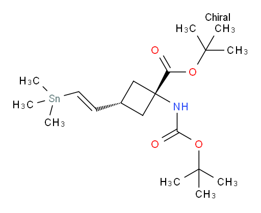 (1s,3s)-叔丁基 1-(BOC-氨基)-3-((E)-2-(三甲基锡基)乙烯基)环丁烷甲酸酯
