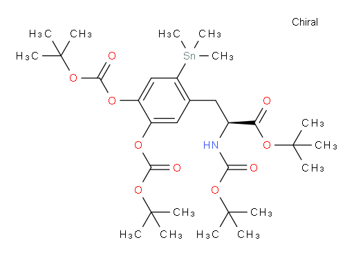 (S)-叔丁基 3-(4,5-双(BOC-氧基)-2-(三甲基锡基)苯基)-2-(BOC-氨基)丙酸酯