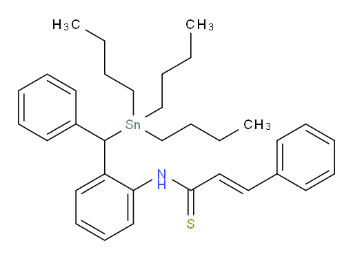 (E)-3-phenyl-N-(2-(phenyl(tributylstannyl)methyl)phenyl)prop-2-enethioamide