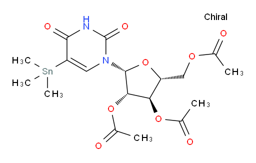 (2R,3R,4S,5R)-2-(acetoxymethyl)-5-(2,4-dioxo-5-(trimethylstannyl)-3,4-dihydropyrimidin-1(2H)-yl)tetrahydrofuran-3,4-diyl diacetate