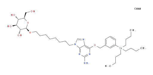 (2R,3R,4S,5S,6R)-2-((8-(2-amino-6-((3-(tributylstannyl)benzyl)oxy)-9H-purin-9-yl)octyl)oxy)-6-(hydroxymethyl)tetrahydro-2H-pyran-3,4,5-triol