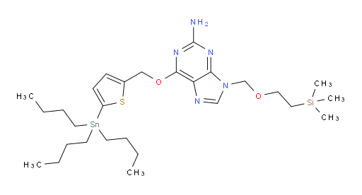 6-((5-(tributylstannyl)thiophen-2-yl)methoxy)-9-((2-(trimethylsilyl)ethoxy)methyl)-9H-purin-2-amine