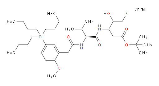 叔丁基 5-氟-4-羟基-3-((S)-2-(2-(2-甲氧基-5-(三丁基锡基)苯基)乙酰胺基)-3-甲基butan乙酰胺基)戊酸酯