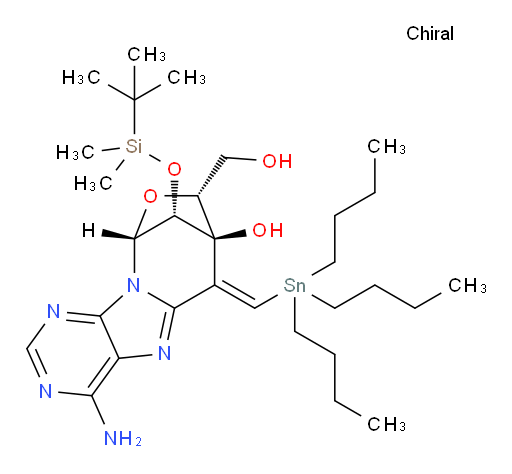 (7R,8R,10R,12R,Z)-4-amino-12-((tert-butyldimethylsilyl)oxy)-8-(hydroxymethyl)-6-((tributylstannyl)methylene)-6,7,8,10-tetrahydro-7,10-methano[1,3]oxazepino[3,4-e]purin-7-ol