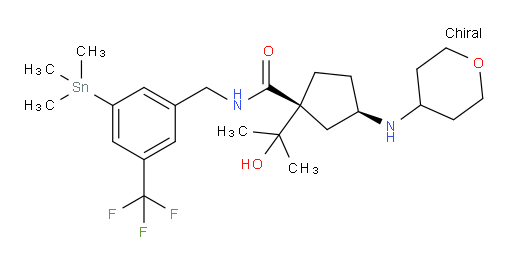 (1S,3R)-1-(2-羟基丙-2-基)-3-((四氢-2H-吡喃-4-基)氨基)-N-(3-(三氟甲基)-5-(三甲基锡基)苄基)环戊烷甲酰胺