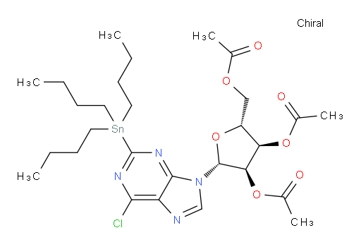 (2R,3R,4R,5R)-2-(乙酰氧基甲基)-5-(6-氯-2-(三丁基锡基)-9H-嘌呤-9-基)四氢呋喃-3,4-二基 二乙酸酯