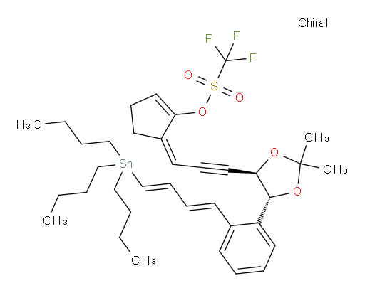 (Z)-5-(3-((4R,5R)-2,2-二甲基-5-(2-((1E,3E)-4-(三丁基锡基)丁-1,3-二烯-1-基)苯基)-1,3-二氧杂环戊烷-4-基)丙-2-炔-1-亚基)环戊-1-烯-1-基 三氟甲烷磺酸盐