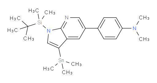 4-(1-(叔丁基二甲基硅烷基)-3-(三甲基锡基)-1H-吡咯并[2,3-b]吡啶-5-基)-N,N-二甲基苯胺