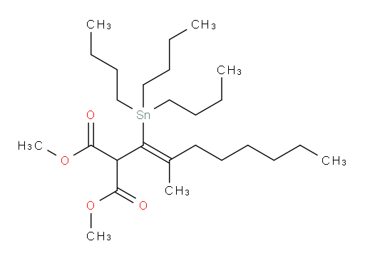(Z)-dimethyl 2-(2-methyl-1-(tributylstannyl)oct-1-en-1-yl)malonate