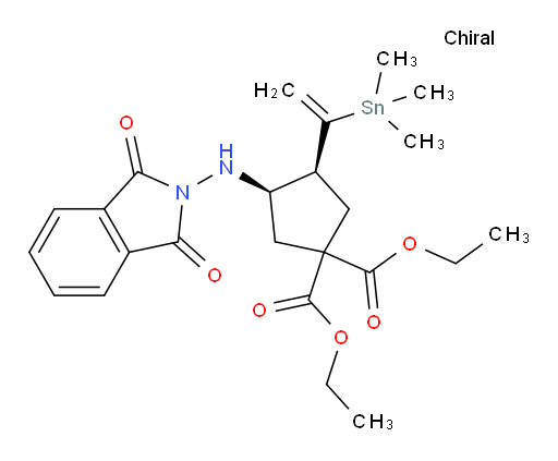 (3R,4S)-diethyl 3-((1,3-dioxoisoindolin-2-yl)amino)-4-(1-(trimethylstannyl)vinyl)cyclopentane-1,1-dicarboxylate