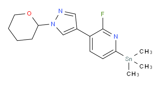 2-fluoro-3-(1-(tetrahydro-2H-pyran-2-yl)-1H-pyrazol-4-yl)-6-(trimethylstannyl)pyridine