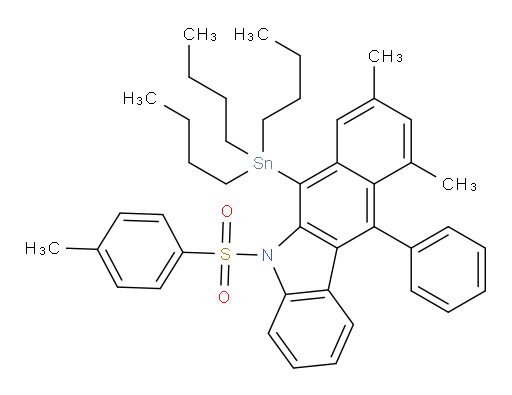 8,10-dimethyl-11-phenyl-5-tosyl-6-(tributylstannyl)-5H-benzo[b]carbazole