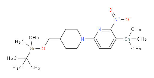 6-(4-(((tert-butyldimethylsilyl)oxy)methyl)piperidin-1-yl)-2-nitro-3-(trimethylstannyl)pyridine