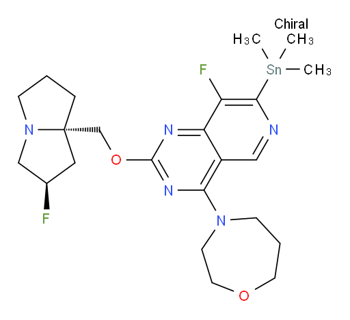 4-(8-fluoro-2-(((2R,7aS)-2-fluorohexahydro-1H-pyrrolizin-7a-yl)methoxy)-7-(trimethylstannyl)pyrido[4,3-d]pyrimidin-4-yl)-1,4-oxazepane