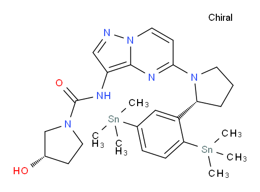 (S)-N-(5-((R)-2-(2,5-bis(trimethylstannyl)phenyl)pyrrolidin-1-yl)pyrazolo[1,5-a]pyrimidin-3-yl)-3-hydroxypyrrolidine-1-carboxamide