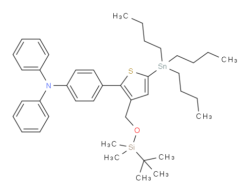 4-(3-(((tert-butyldimethylsilyl)oxy)methyl)-5-(tributylstannyl)thiophen-2-yl)-N,N-diphenylaniline