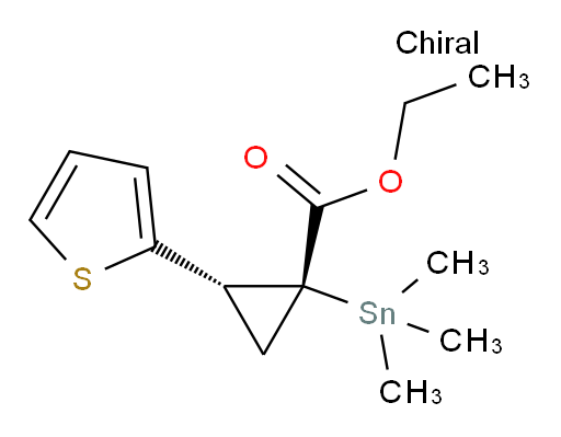(1R,2R)-ethyl 2-(thiophen-2-yl)-1-(trimethylstannyl)cyclopropanecarboxylate