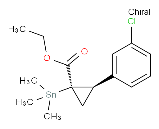 (1R,2R)-ethyl 2-(3-chlorophenyl)-1-(trimethylstannyl)cyclopropanecarboxylate