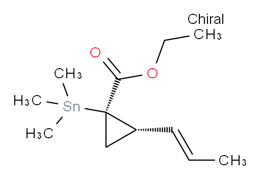 (1R,2S)-ethyl 2-((E)-prop-1-en-1-yl)-1-(trimethylstannyl)cyclopropanecarboxylate