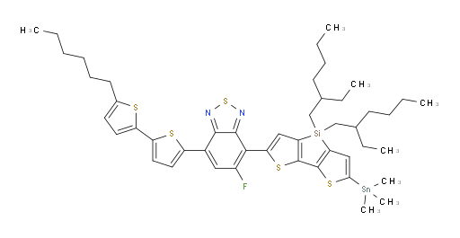 4-(4,4-bis(2-ethylhexyl)-6-(trimethylstannyl)-4H-silolo[3,2-b:4,5-b']dithiophen-2-yl)-5-fluoro-7-(5'-hexyl-[2,2'-bithiophen]-5-yl)benzo[c][1,2,5]thiadiazole